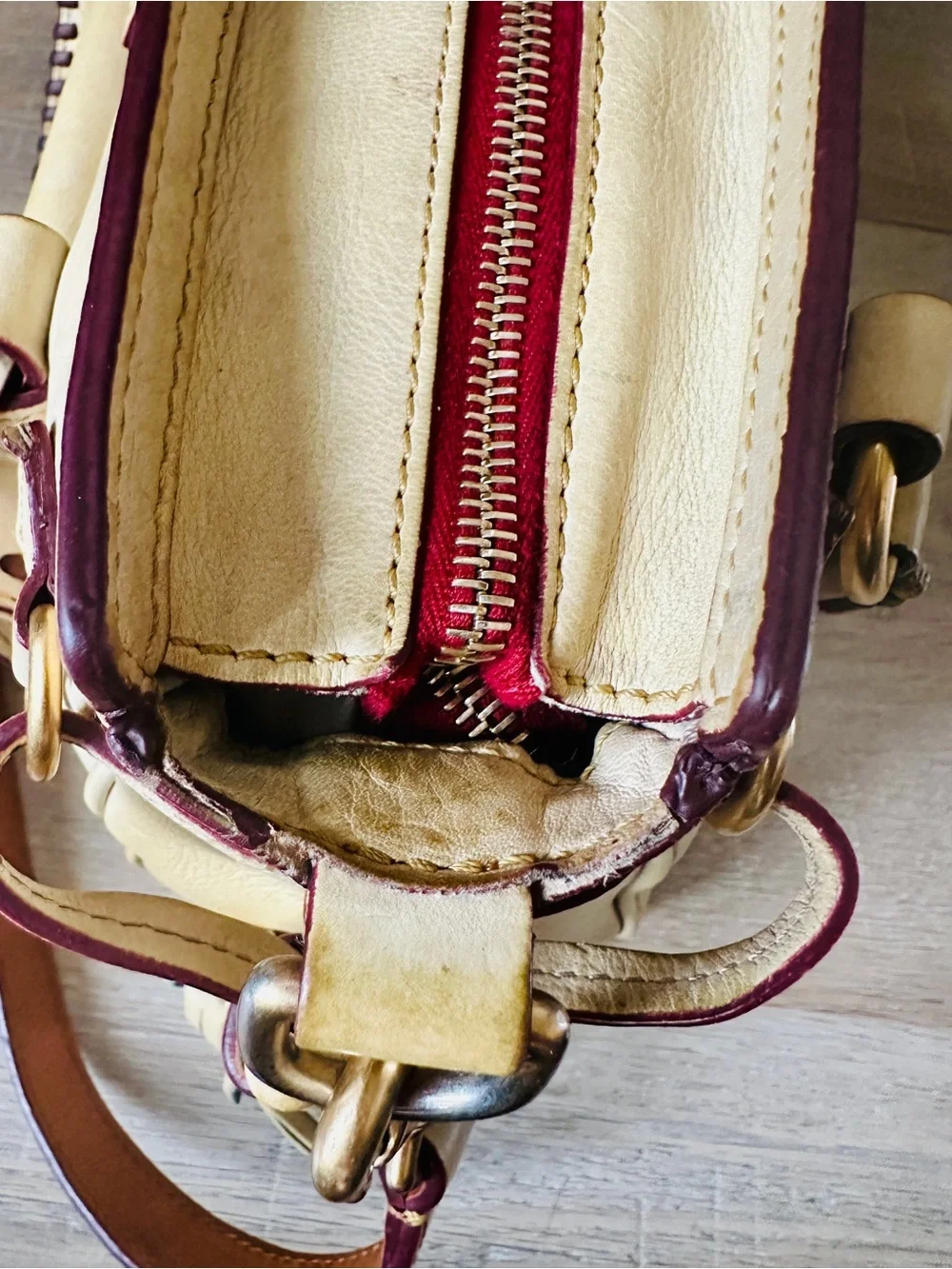 Dooney & Bourke Buttercream Florentine Leather Satchel Vintage